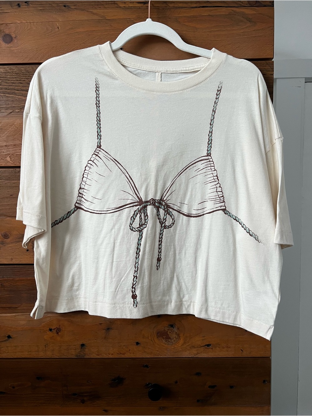 Aerie Oversized Cropped Graphic Tee